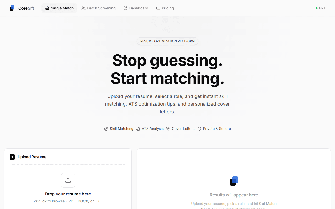 CoreSift screenshot