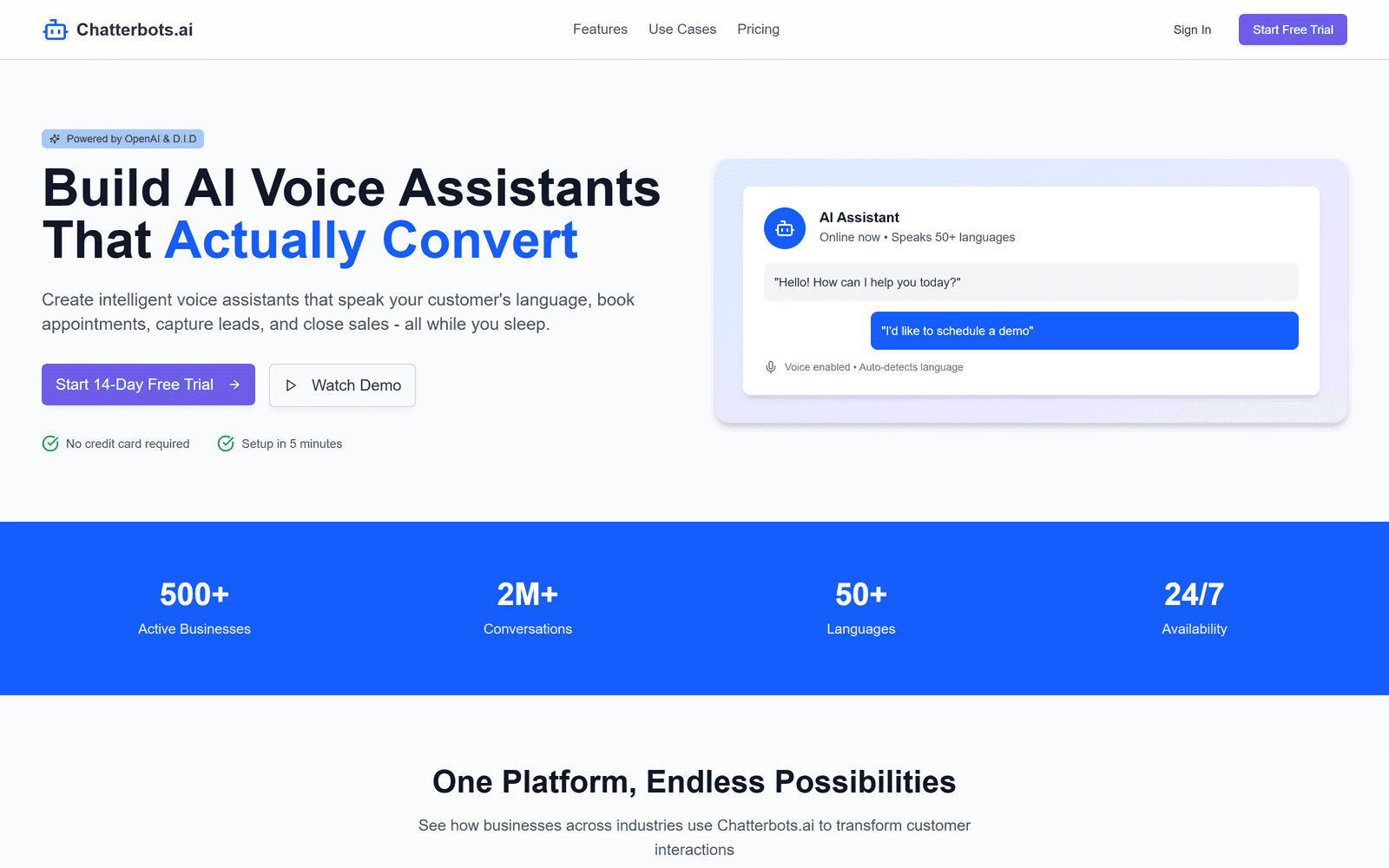Chatterbots.ai interface screenshot