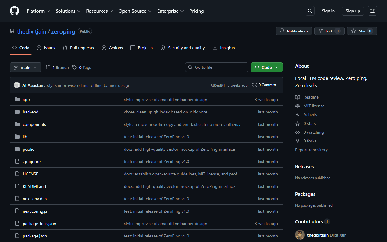 ZeroPing screenshot